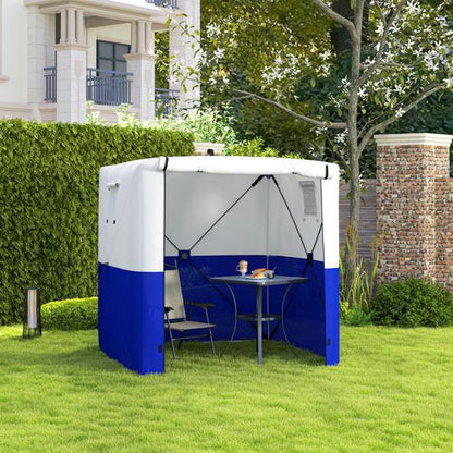 Outsunny 2 x 2m Pop Up Gazebo with Sides Easy up Party Tent, Blue