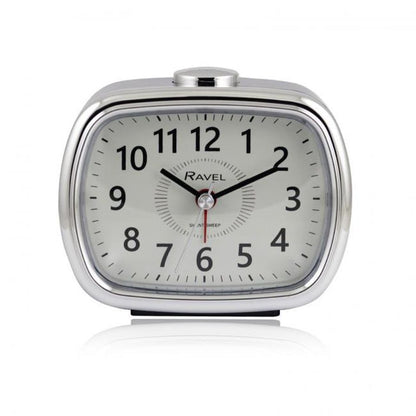 Ravel Quartz Alarm Clock - Black / Silver RC042.3C