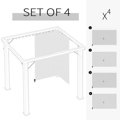 Premium Gazebo Replacement Sidewalls - 4 Pack Privacy Panels for Outsunny 3x4m Gazebo