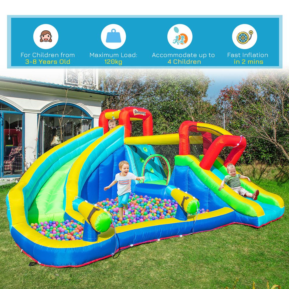 Ultimate 5-in-1 Kids Bouncy Castle with Slide Pool - High-Quality Inflatable House