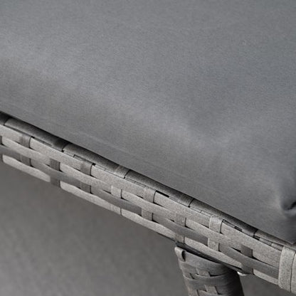 2 in 1 Rattan Folding Daybed Sofa Grey w/Cushion