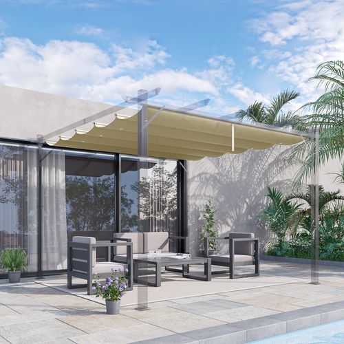 Outsunny Pergola Shade Cover Replacement Canopy for 3 x 3(m) Pergola, Beige