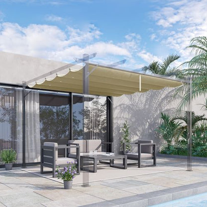 Outsunny Pergola Shade Cover Replacement Canopy for 3 x 3(m) Pergola, Beige