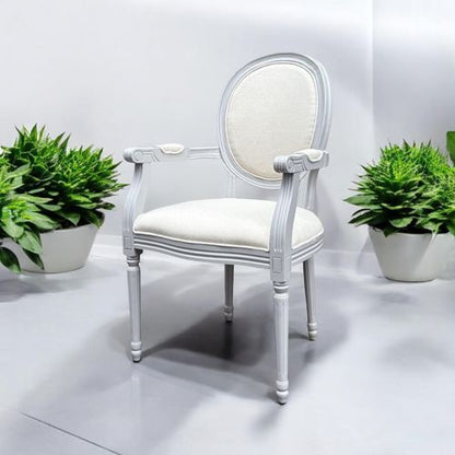 94CM LINEN FABRIC LOUIS CHAIR