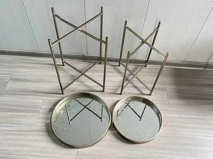 43/53CM SET 2 ROUND TABLES