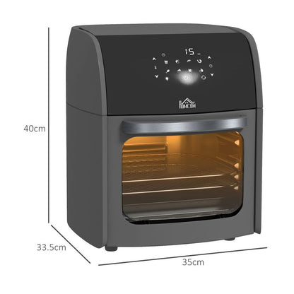 HOMCOM 8-in-1 Air Fryer Oven 12L 1800W Grey