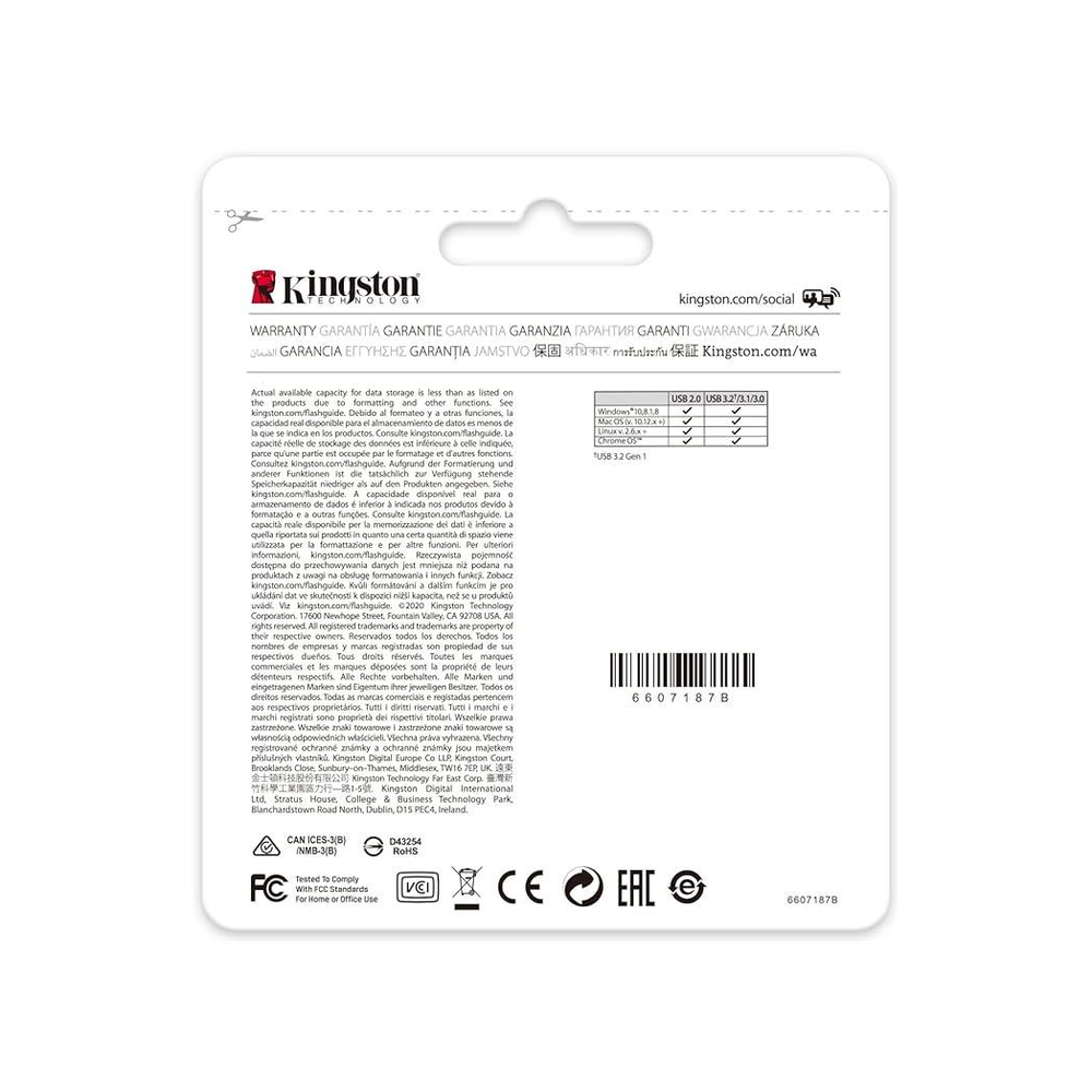 Kingston DataTraveler Kyson USB 3.2 Gen 1 Flash Drive 256GB - Stylish Capless Metal Case