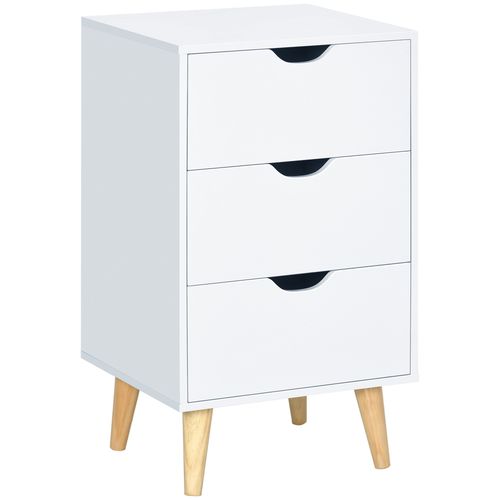 HOMCOM Chest of Drawers, 3 Drawer Unit Storage Chest Bedroom, Cream White