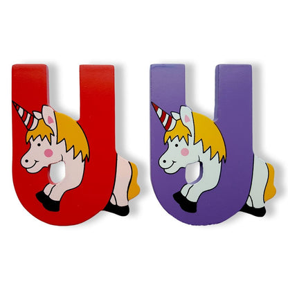 Vinsani Wooden Jungle Animal Upper Case Alphabet Letters Personalised Bedroom Wall Door Name