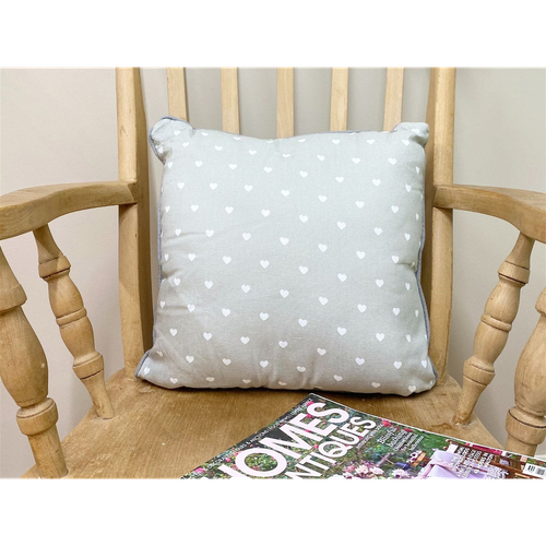 Scatter Cushion With A Grey Heart Print Design 37cm
