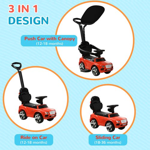 AIYAPLAY Bentley Bentayga Licensed Baby Push Car w/ Under Seat Storage - Red
