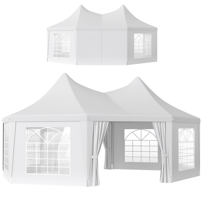 Outsunny 6.8 x 5m Garden Octagonal Gazebo Party Wedding Tent Heavy Duty Marquee