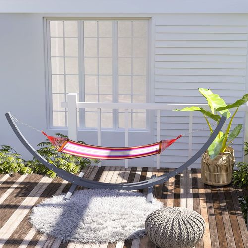Outsunny 3(m) Wooden Hammock Stand for Garden, Patio, Grey