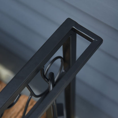 Vintage Style Firewood Log Rack Holder - High Quality Tools, Hooks Included for Easy Use and Storage