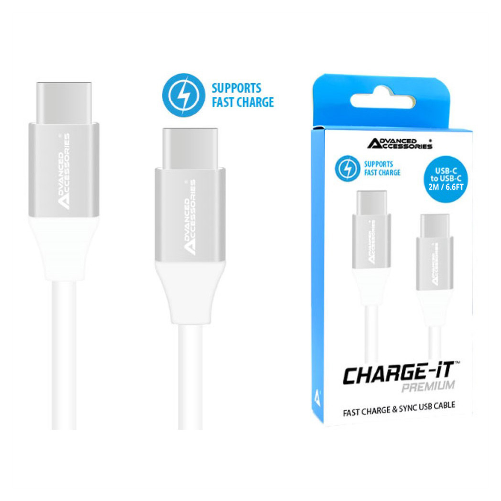 AA CHARGE-IT Premium USB-C to USB-C Cable Supports Fast Charge (Up to 60W)