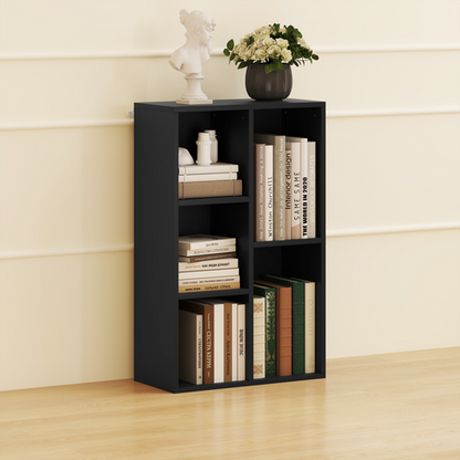 HOMCOM 2-Tier Bookshelf with 5 Open Storage Compartments