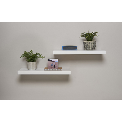 Premium 40cm Floating Shelves - Pack of 2 - Modern White - Easy Installation - Neat & Stylish - High Quality