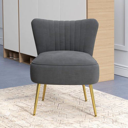 HOMCOM Accent Chair Wingback Armless Chair for Bedroom