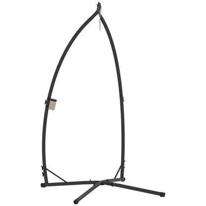 Outsunny Hammock Chair Stand, Steel Frame Hammock Stand Only, Black