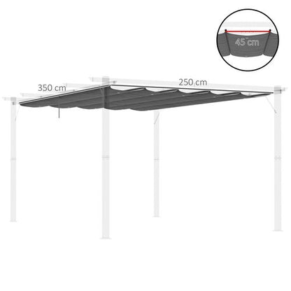 Outsunny Pergola Shade Cover Replacement Canopy for 4 x 3(m) Pergola, Grey