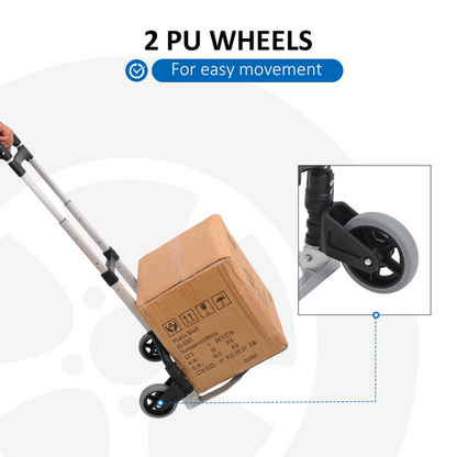 HOMCOM Heavy Duty Aluminium Foldable Hand Truck Trolley, 70KG Load Capacity