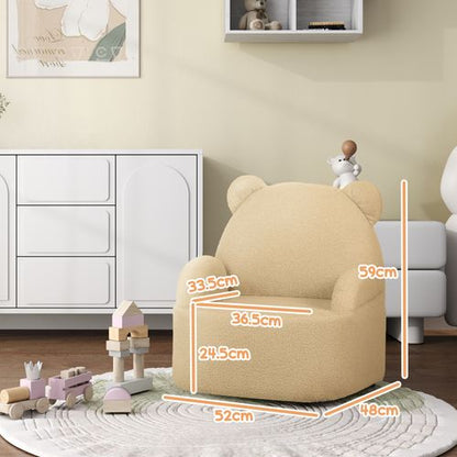 AIYAPLAY Kids Armchair, Bear Shaped Toddler Chair for Bedroom