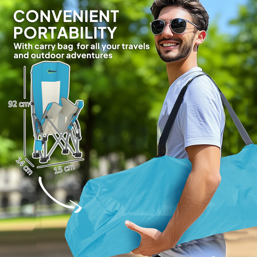 Outsunny Set of 2 Folding Beach Chair, Camping Chair with Carry Bag