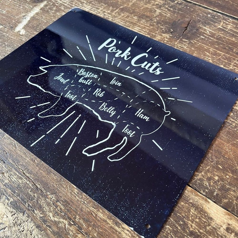 Premium Butchers Cuts Sign - Retro Vintage Metal Wall Art