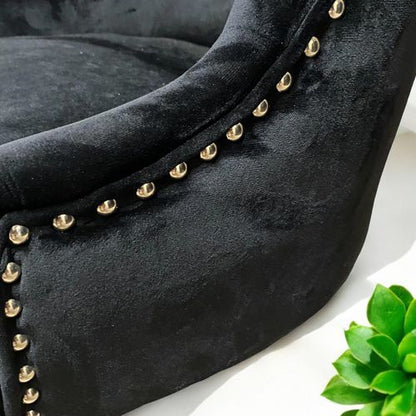 BLACK VELVET DINING CHAIR 91x56x66cm