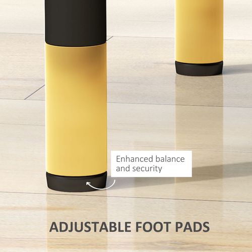 HOMCOM PU Leather Bedside Table with 2 Drawers and Steel Legs, Black