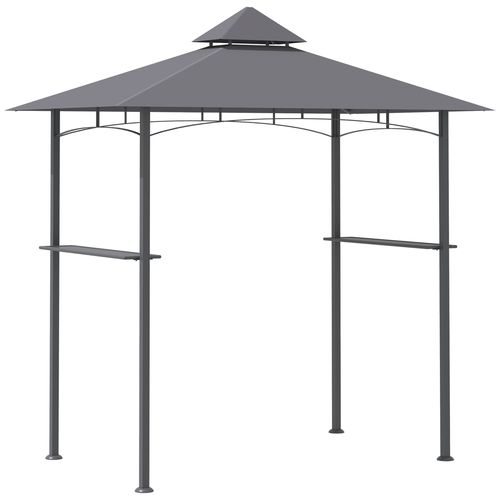 2.5M 8ft New Double-Tier BBQ Gazebo Grill Canopy Barbecue Grey