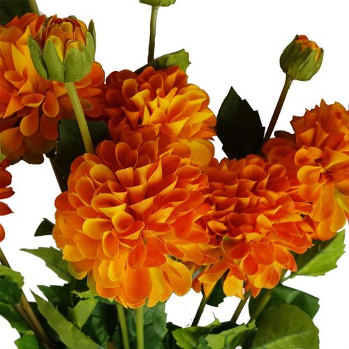 75cm Artificial Dahlia PomPom Flowers Orange