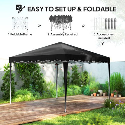 Outsunny 3x3(m) Pop Up Gazebo Marquee Tent for Garden w/ Carry Bag Black