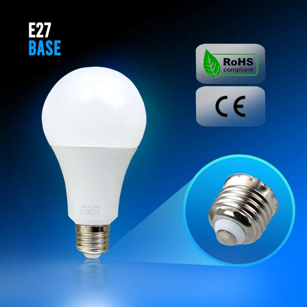 9W E27 Screw LED Light GLS bulbs, Energy Saving Edison  Cool White 6000K non dimmable lights