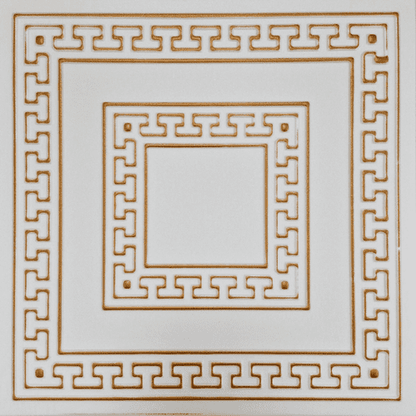 White 5 (White&Gold): Decorative Ceiling & Wall Panels - 2m2 (21.52 sqft) - 8 Panels