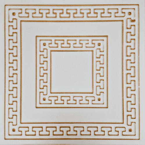 White 5 (White&Gold): Decorative Ceiling & Wall Panels - 2m2 (21.52 sqft) - 8 Panels