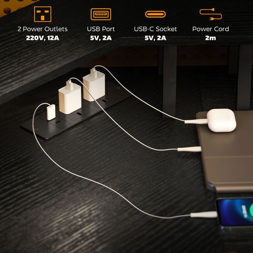 HOMCOM L Shaped Desk Corner Computer Desk with Monitor Stand, Black