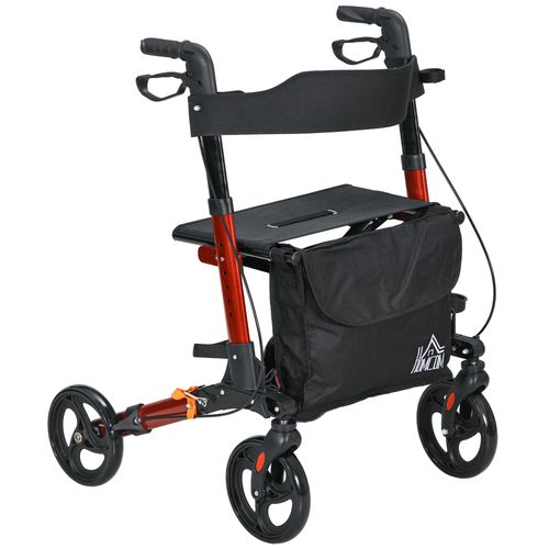 4 Wheel Rollator Walker with Seat Adjustable Mobility Walker with Bag