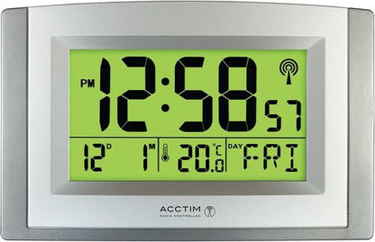 Acctim Status Radio Controlled Acctim Stratus Smartlite Wall/Desk Clock, Silver 74057