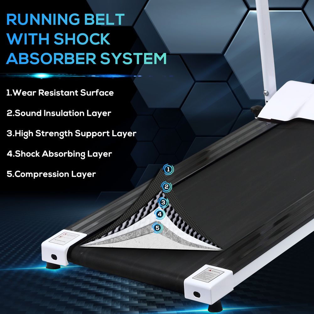 High-Speed Folding Treadmill: Home Fitness Machine with Safety Stopper - HOMCOM
