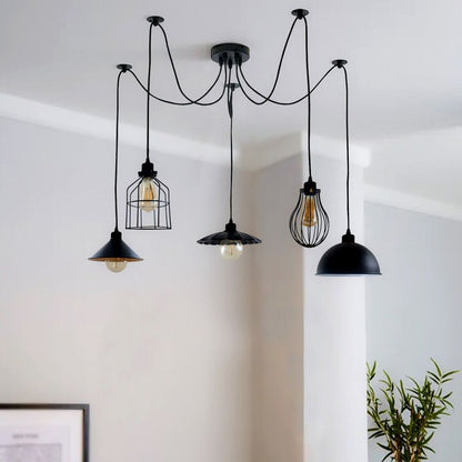5Way Vintage Industrial Ceiling Lamp Shade Chandelier Retro Spider Pendant Light