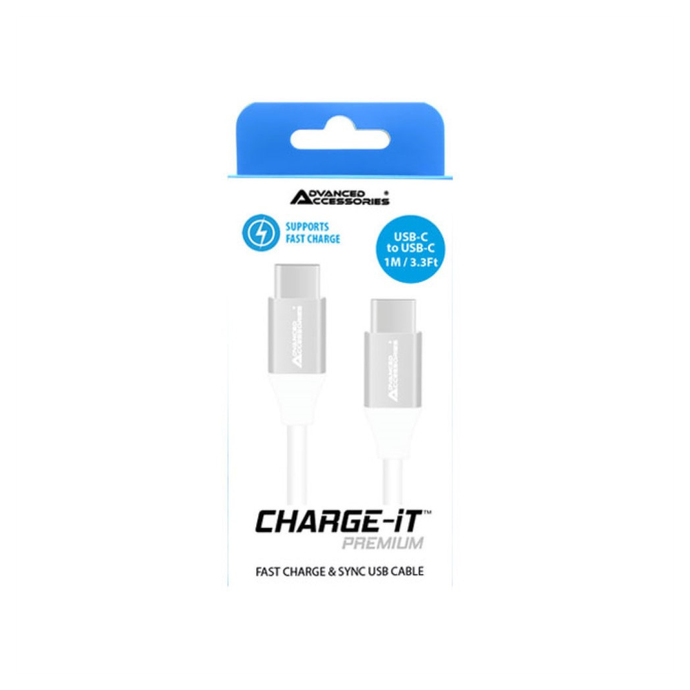 AA CHARGE-IT Premium USB-C to USB-C Cable Supports Fast Charge (Up to 60W)