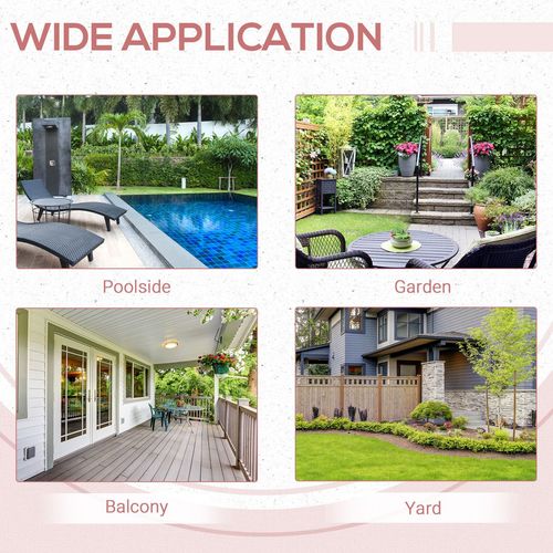 Outsunny Folding Square Rattan Coffee Table, Steel Frame Bistro Garden Natural