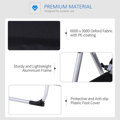 Premium Metal Frame 3-Position Adjustable Outdoor Chair, Black- Comfortable & Durable - Free Headrest