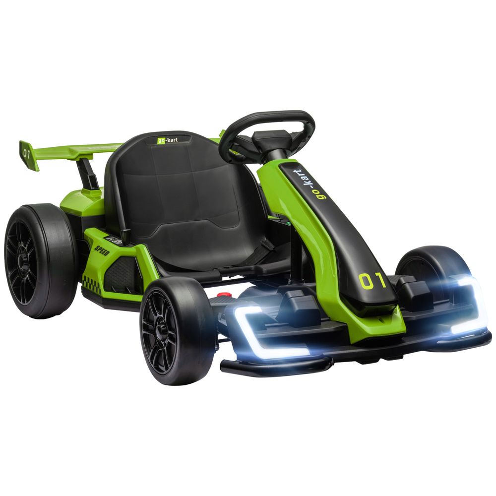 HOMCOM 24V Electric Go Kart for Kids with Adjustable Seat