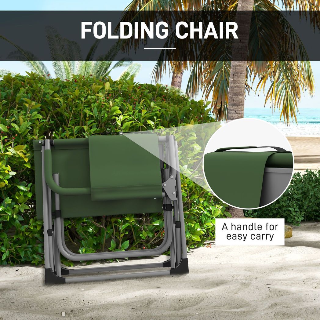 Outsunny Folding Camping Directors Chair with Side Table and Cup Holder, Green