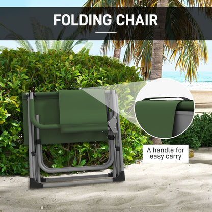 Outsunny Folding Camping Directors Chair with Side Table and Cup Holder, Green
