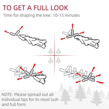 HOMCOM 2 Piece Mini Artificial Christmas Trees Flocked Tabletop Xmas Trees