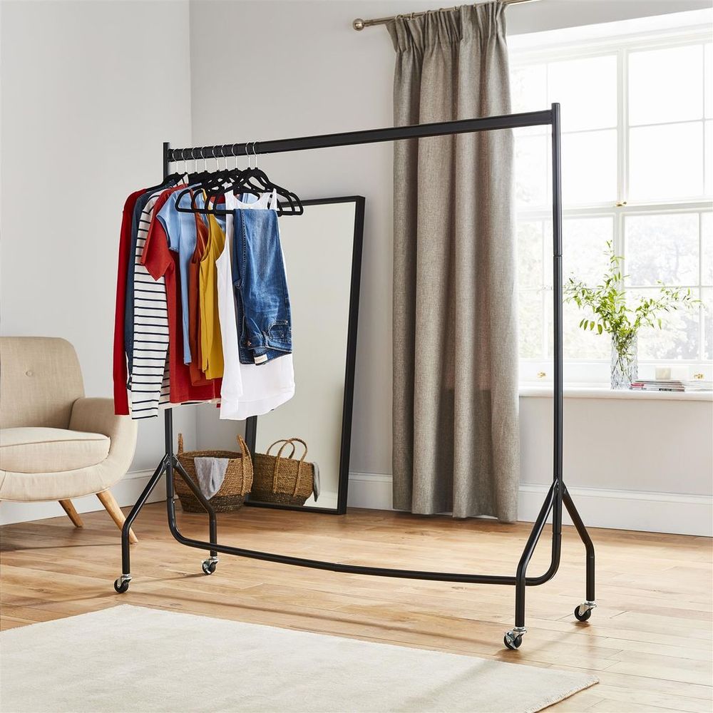Extra Heavy Duty 4FT Long x 5FT Clothes Rail In Black