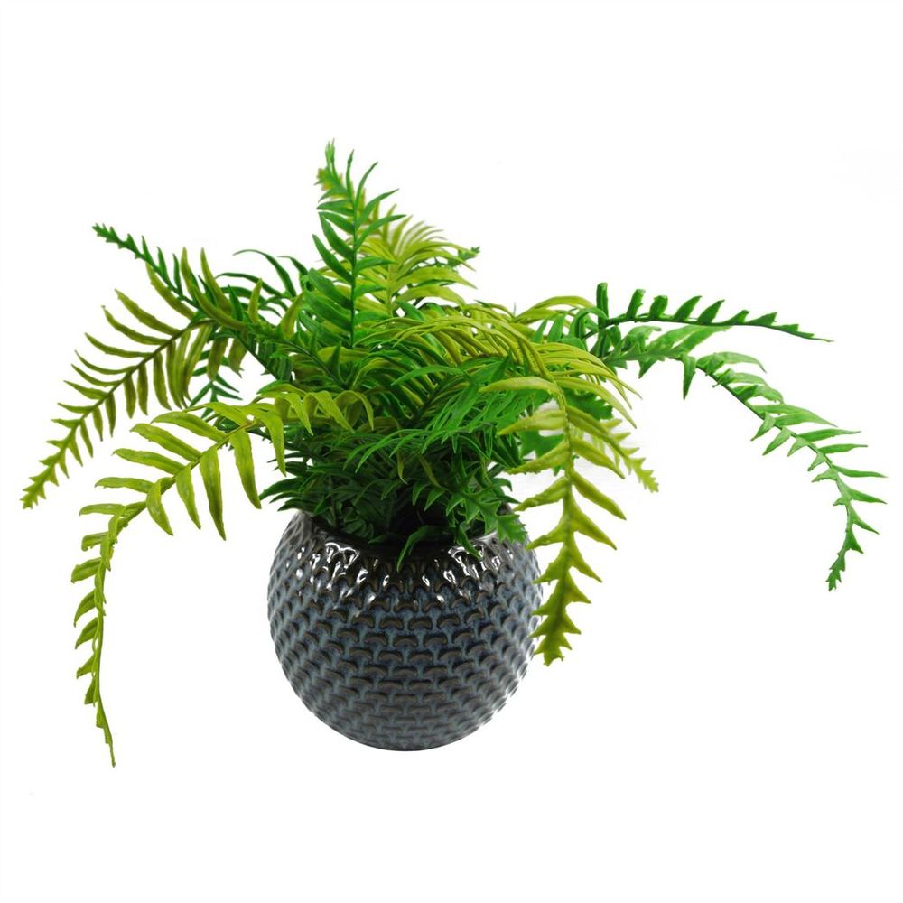 Elegant Blue Ceramic Plant Pot - 15x15x12.5cm
